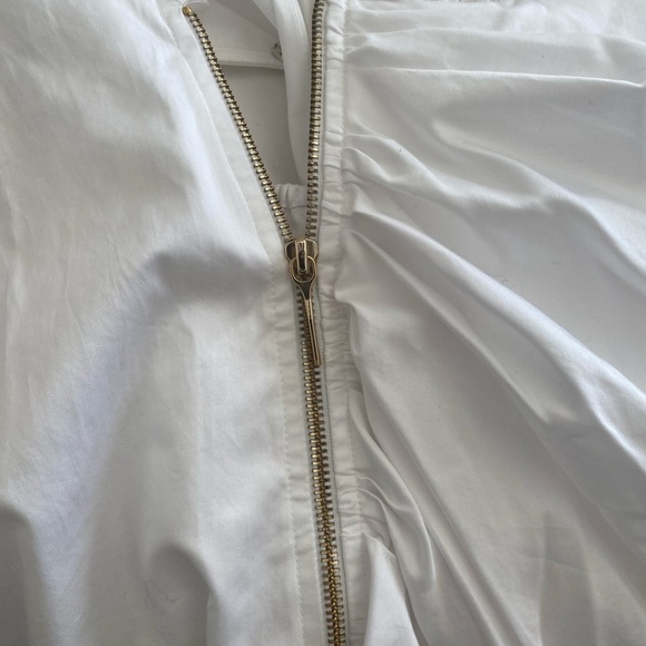 NWT- Mehtap Elaidi White collared Asymmetrical Shirt Dress - Picture 3 of 12